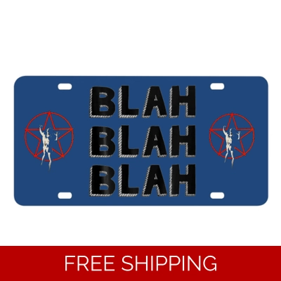 Le Studio License Plates Blah Blah Blah Red Star Man